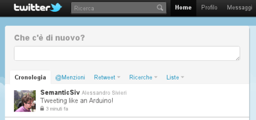 Tweet in the Web site...